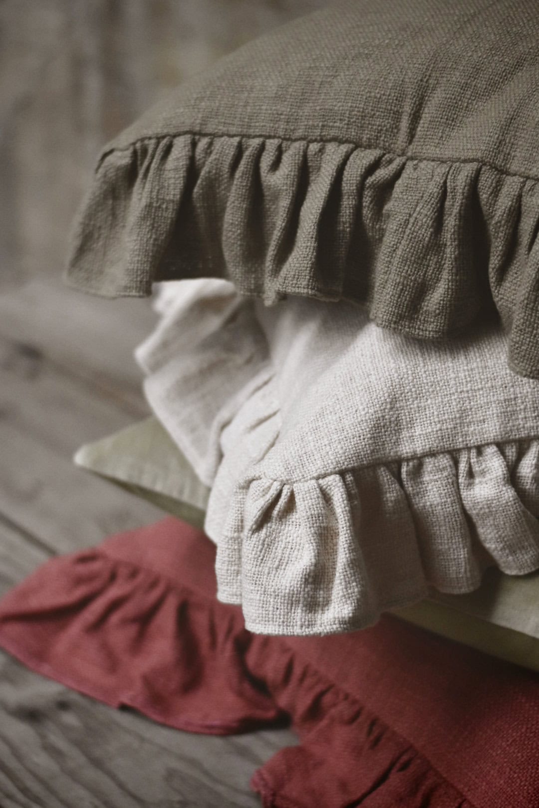 Putetrekk med kappe, 50x50 cm, grønn