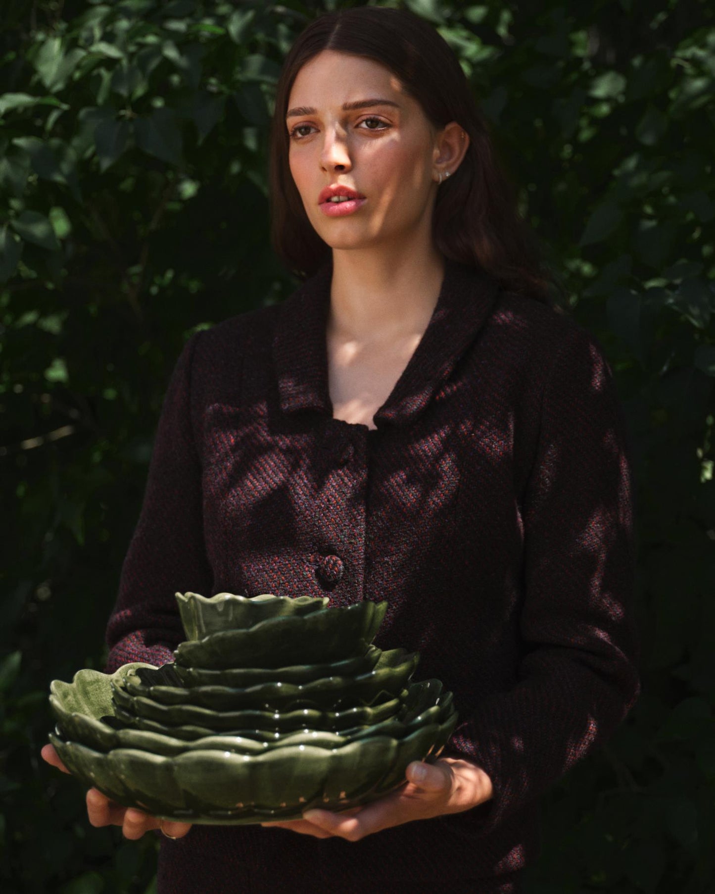 Oyster Skål 31 cm, Forest Green