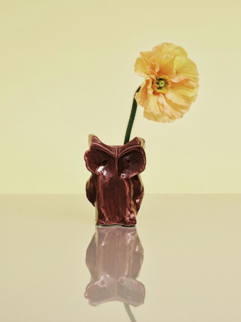 Owl vase XS aubergine after midnight