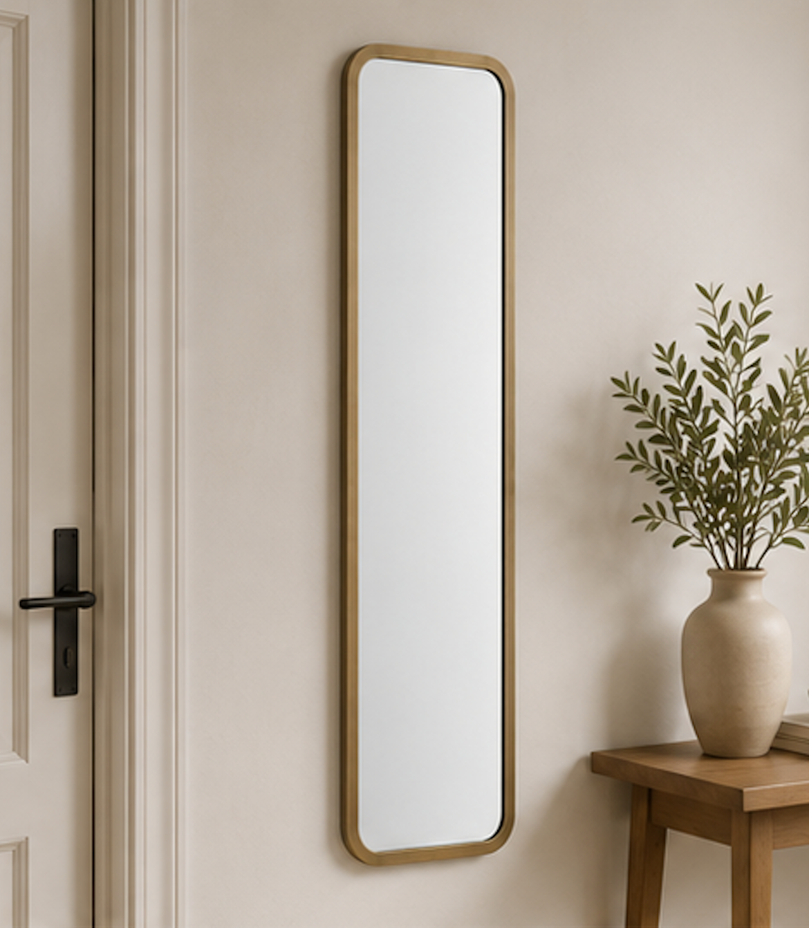 Speil vintage square brass 31x153 cm