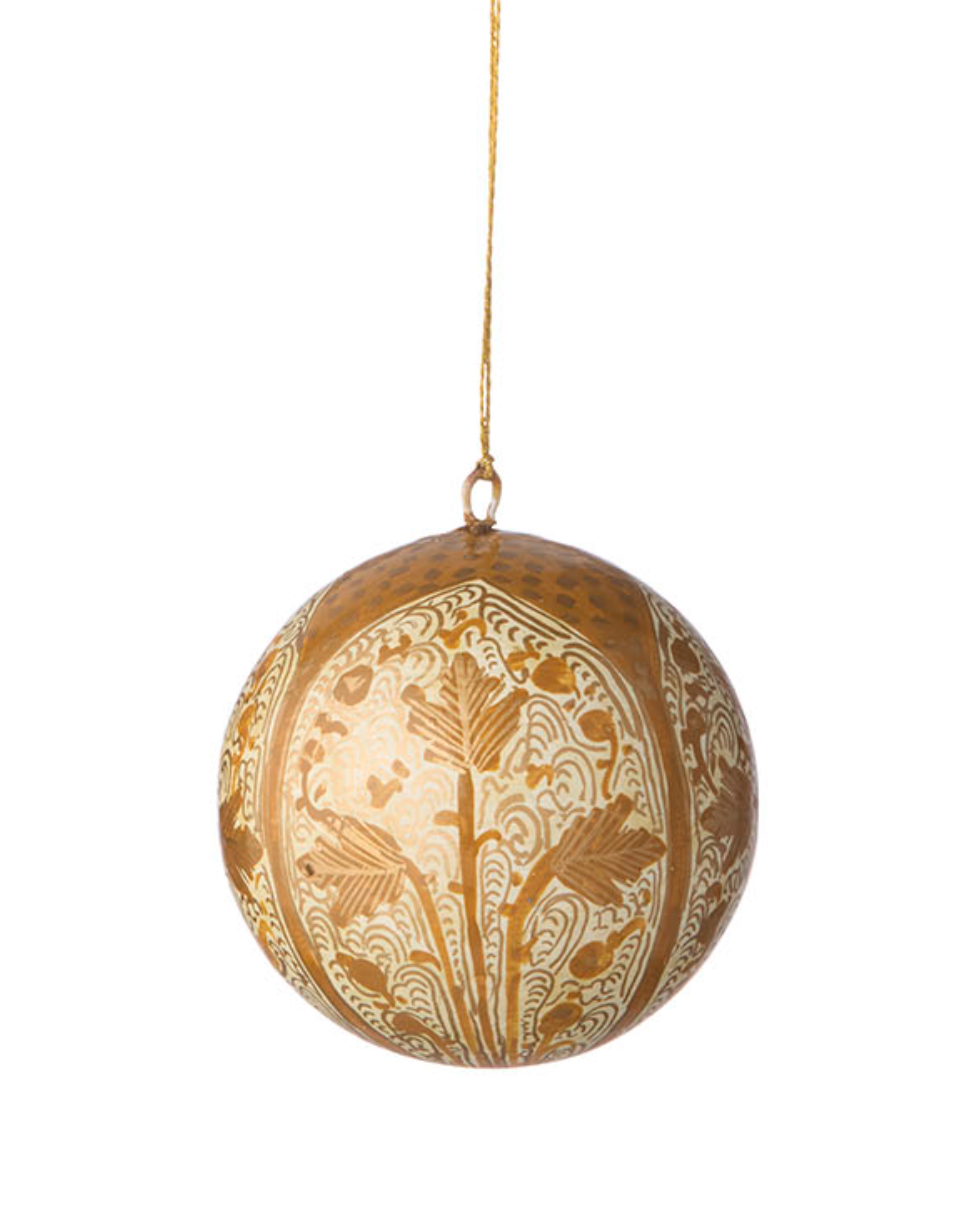 Julekule Gaya, krem/ gull mønster