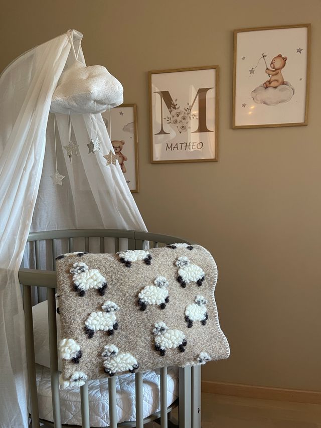 Boiled Wool New Sheep Beige babypledd, 75x100 cm