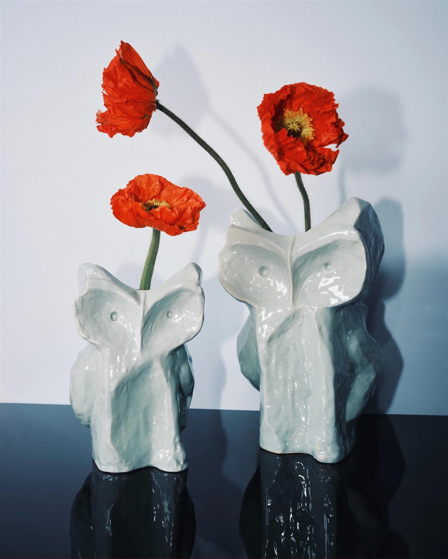Owl vase L blue after midnight