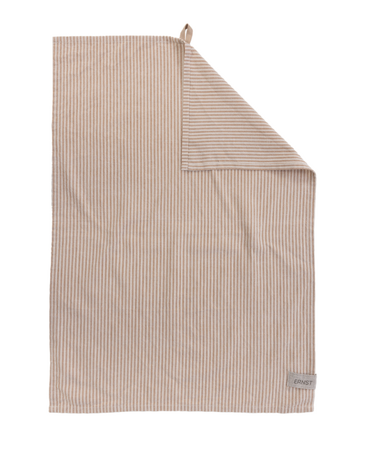 Kjøkkenhåndkle natur/karamell striper