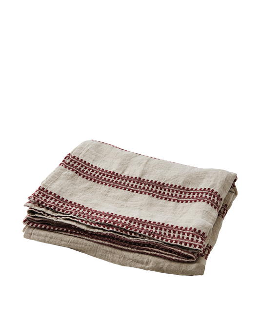 Noel duk, rød/lingrå 350x140