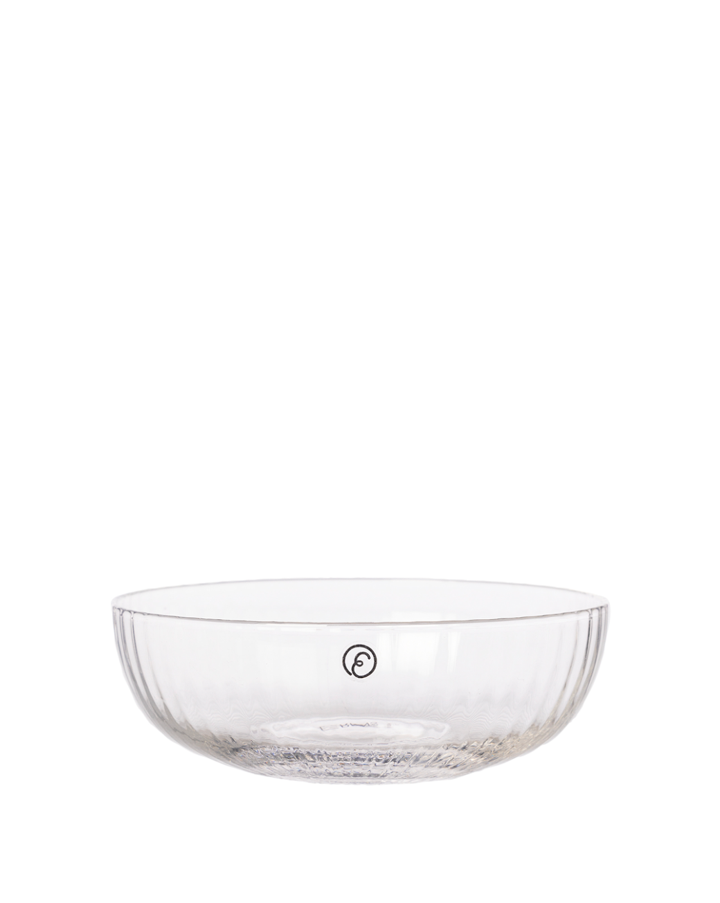 Glass skål rillet, 13x4 cm