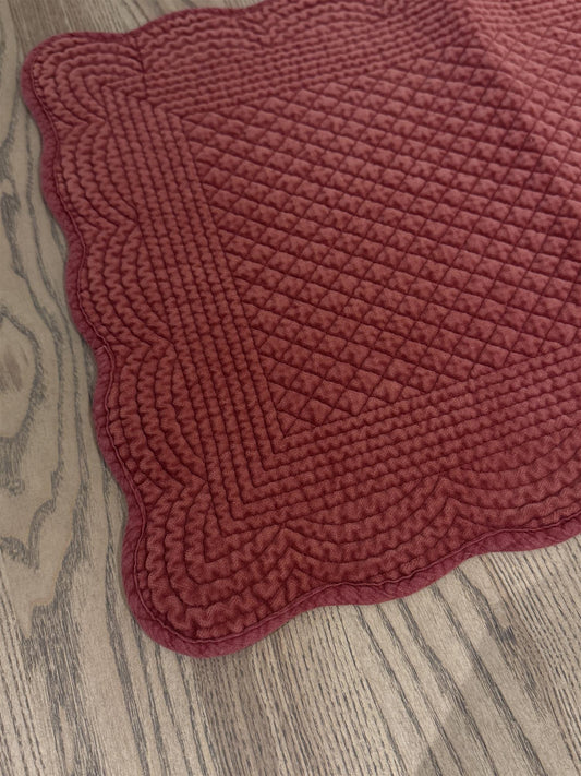 Bordbrikke avlang velur Burgunder