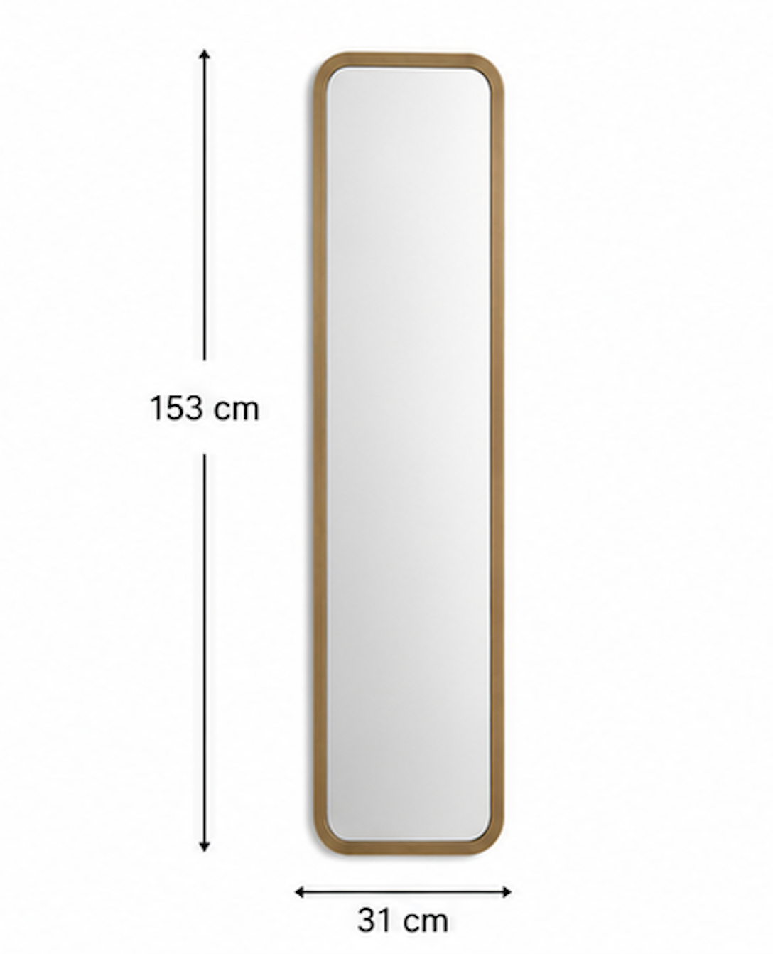 Speil vintage square brass 31x153 cm