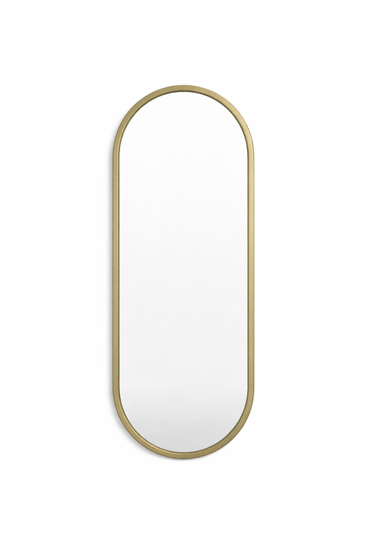 Speil vintage oval brass 40x90 cm