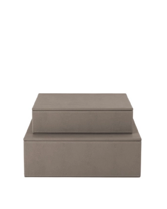 Sting boks 2-sett 30x20x10,5 cm + 25x15x7 cm, Warm grey