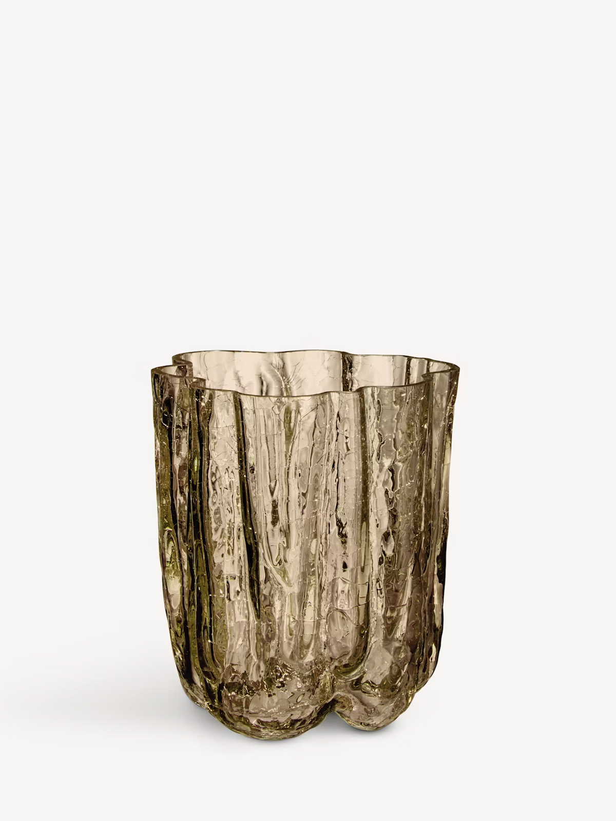 Crackle vase taupe 121 mm