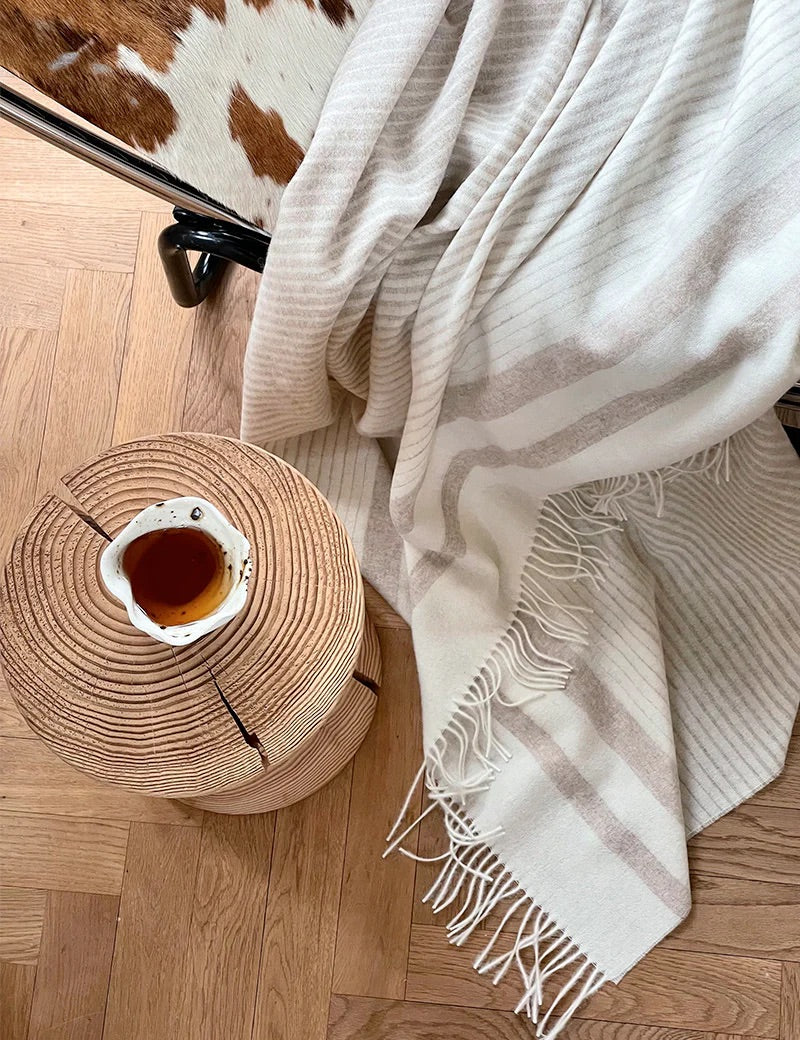 River pledd ivory/beige 130x200 cm