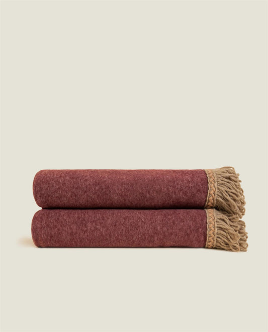 Soft bamboo Matisse burgundy pledd