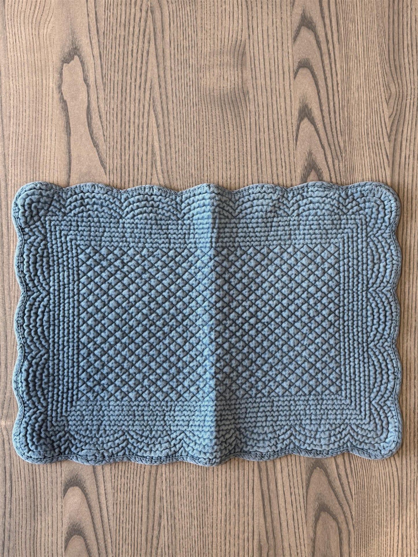 Bordbrikke avlang velur Moonlight blue