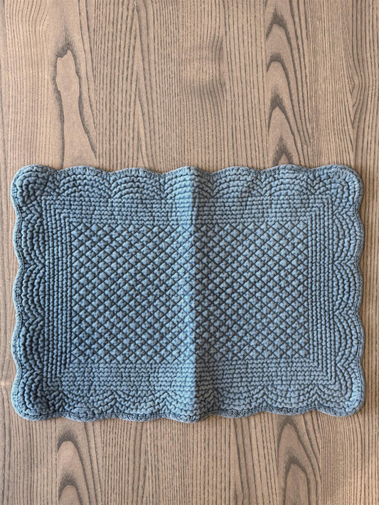 Bordbrikke avlang velur Moonlight blue