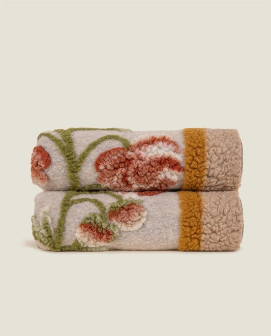 Boiled Wool Landscape Peony pledd, 150x190