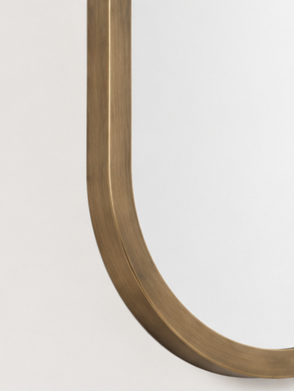 Speil vintage oval brass 40x90 cm