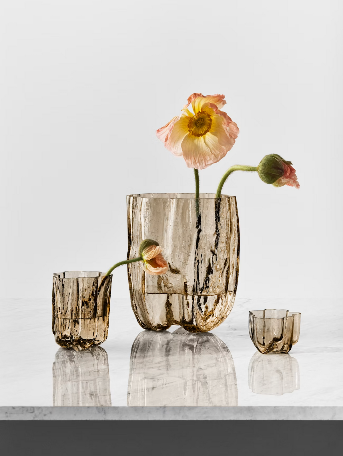 Crackle vase taupe 121 mm