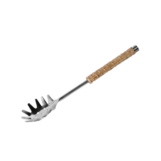 Pastasleiv, metall og flettet håndtak