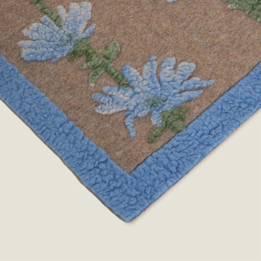 Cicoria boiled wool 150x190, Blue