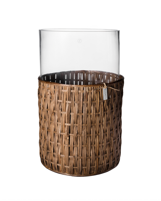 Vase Ø18xH30cm, mørk kurv