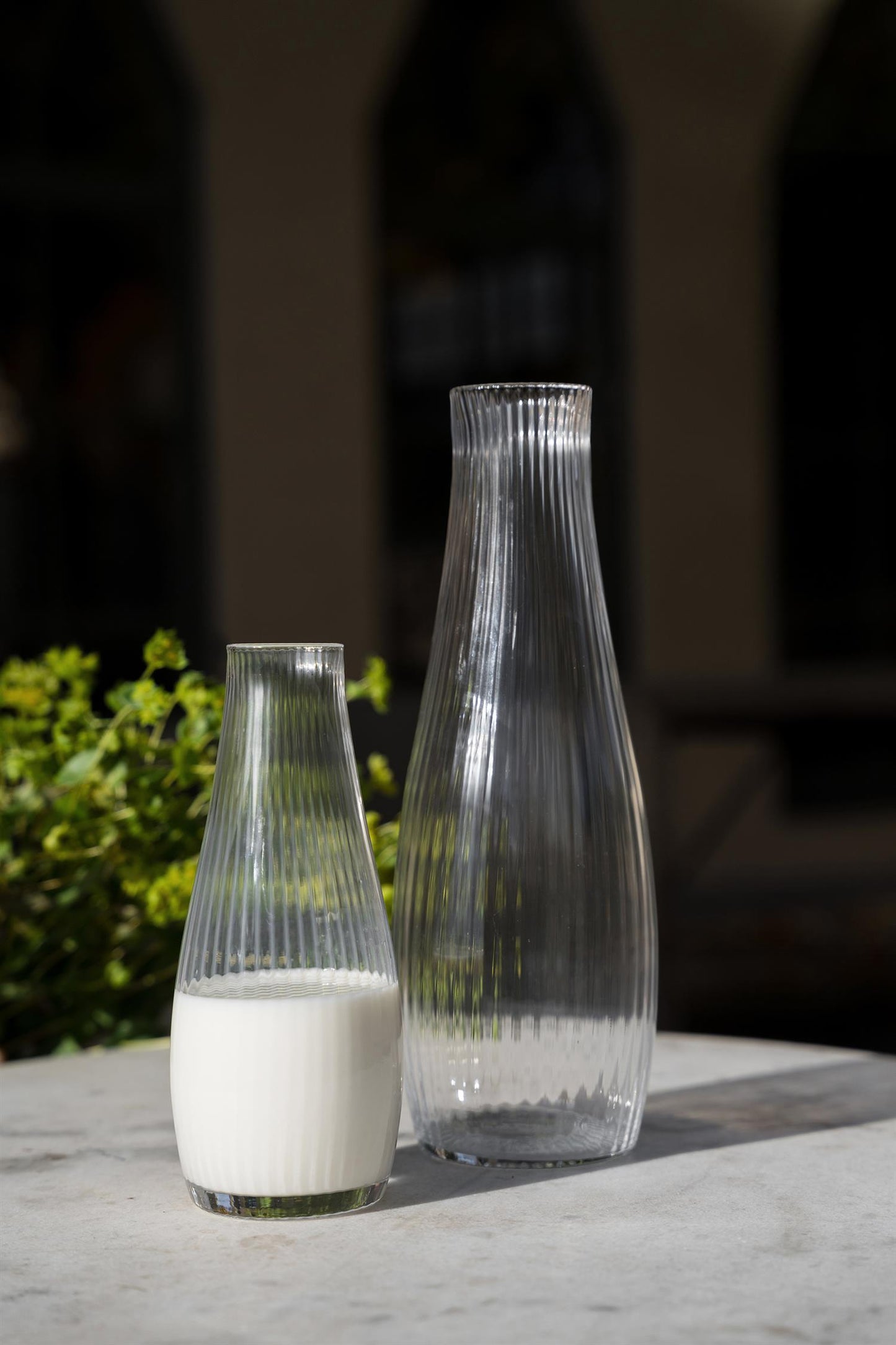 Karaffel S rillet glass