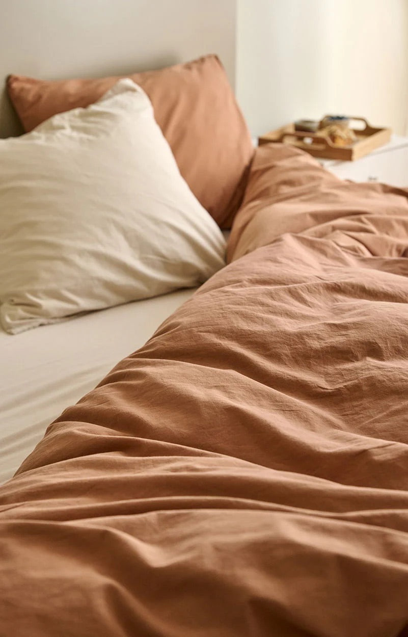 Stone bed linen terrakotta, sengetøy 140x220/ 50x70