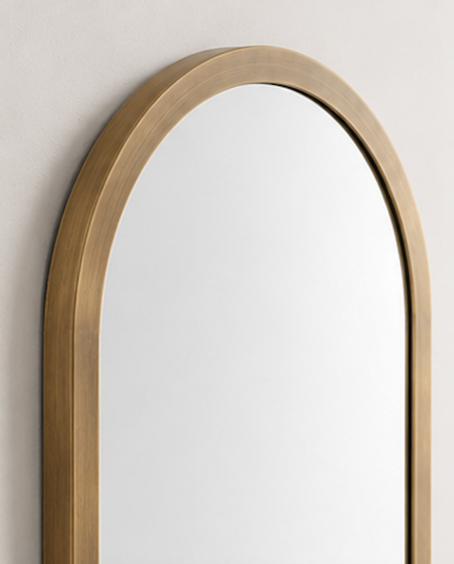 Speil vintage oval brass 40x120 cm
