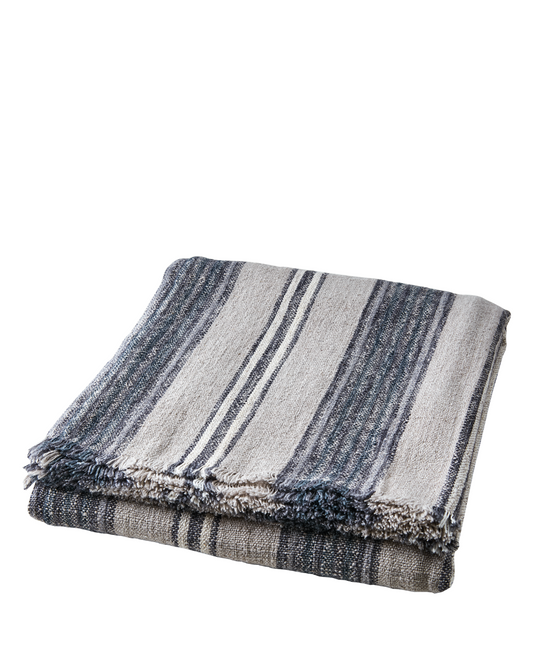 Hilda pledd/duk, 250x140 cm, blå/grå