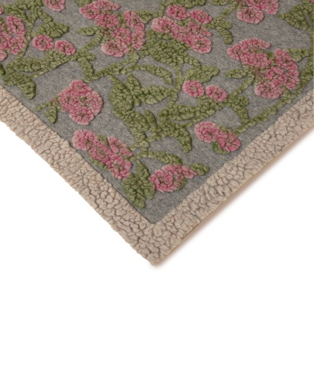Boiled Wool Old Flower Rosa pledd, 150x190