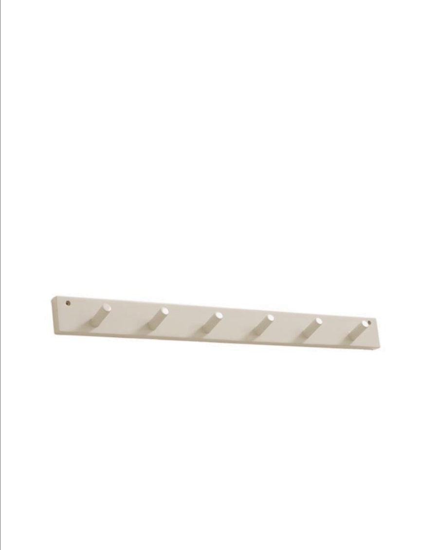 Knaggrekke Med 6 Kroker, Ostron Beige